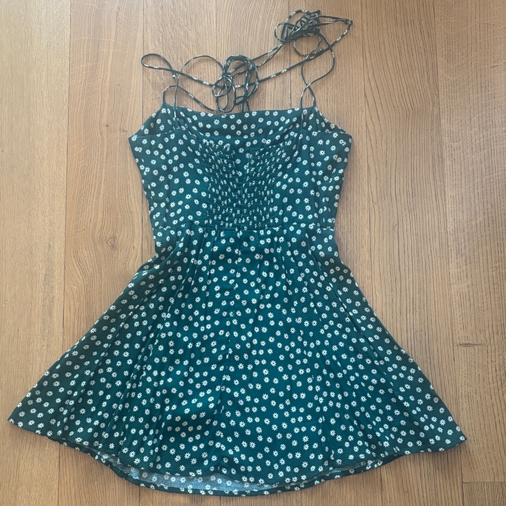 Reformation Green Polka Dot Dress - Picture 2 of 4